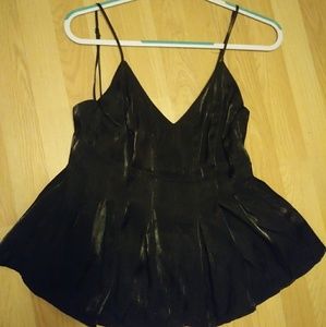 Black Peplum Tank Top